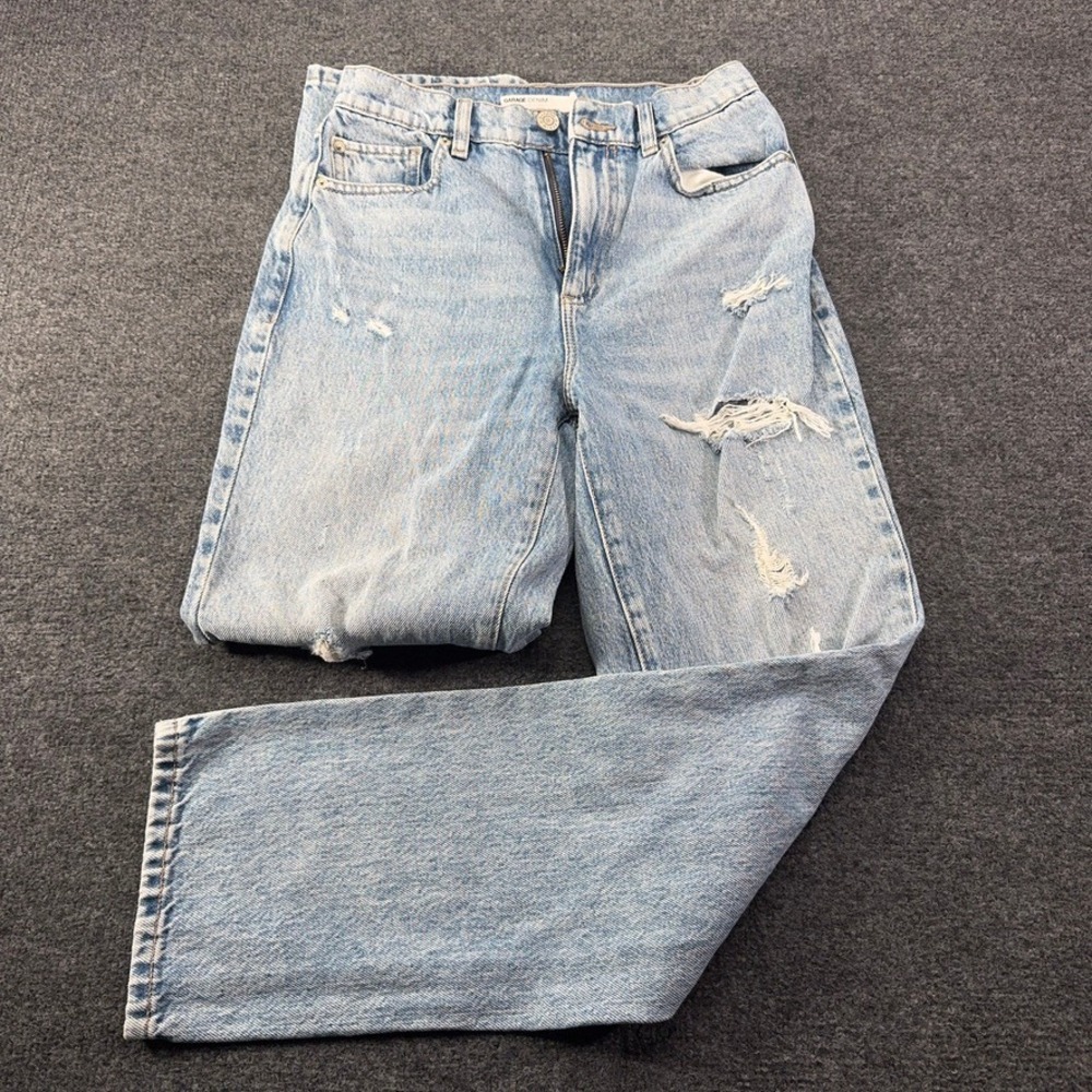 Garage Denim Vintage Straight Distressed Ripped Light Wash Jeans 01 25